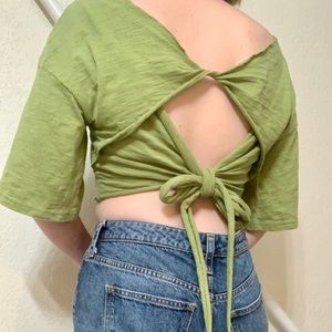 SHEIN crop tee with cut out back